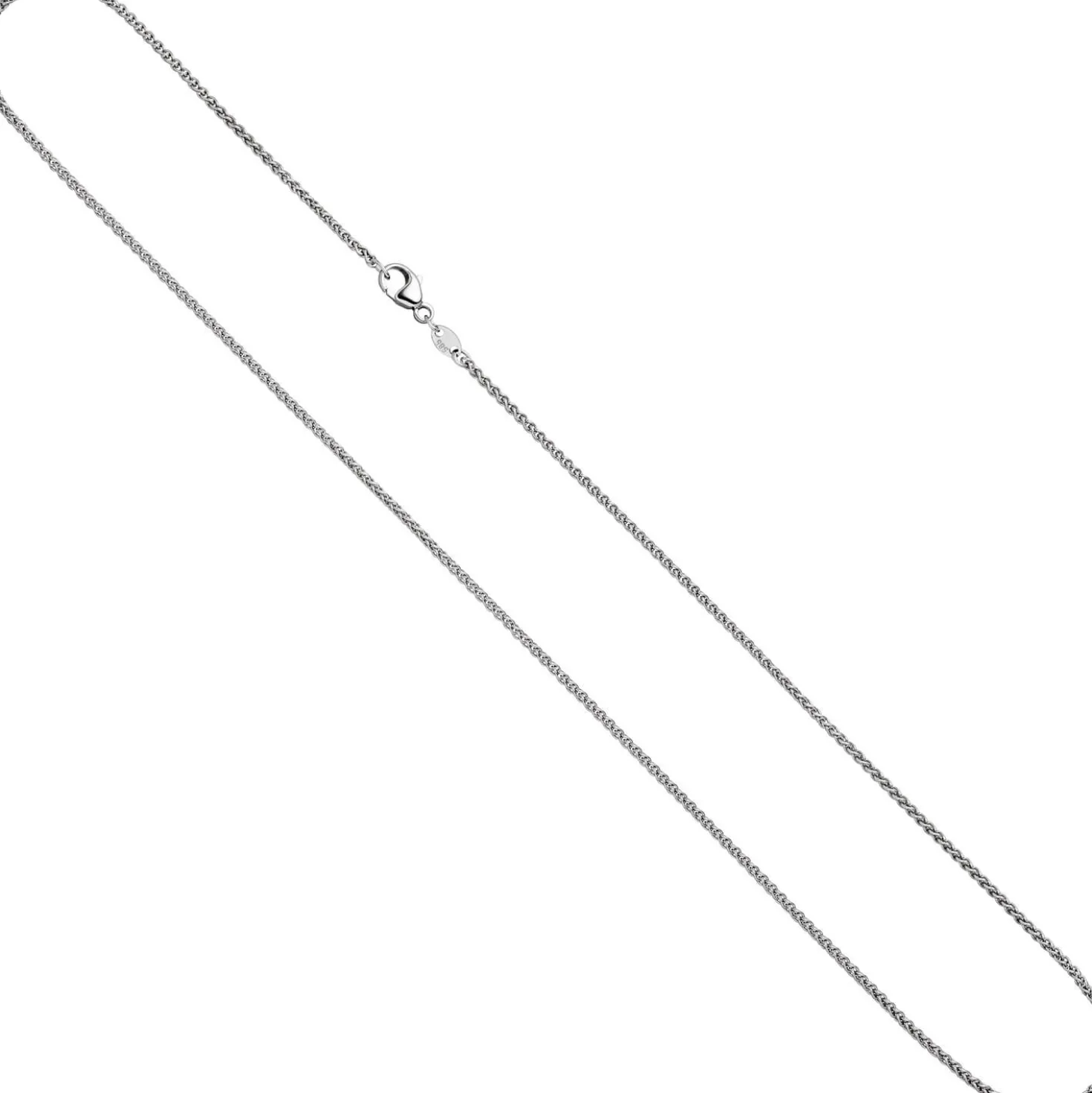 1,2mm Zopf-Kette Halsschmuck Halskette Collier aus 585 Gold Weißgold 40cm Damen