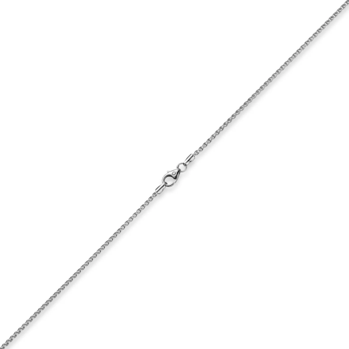 1,5mm Zopfkette Kette Collier aus 585 Gold Weißgold, Goldkette, 38cm