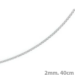 2mm Zopfkette Kette Collier aus 585 Gold Weißgold, Goldkette, 40cm
