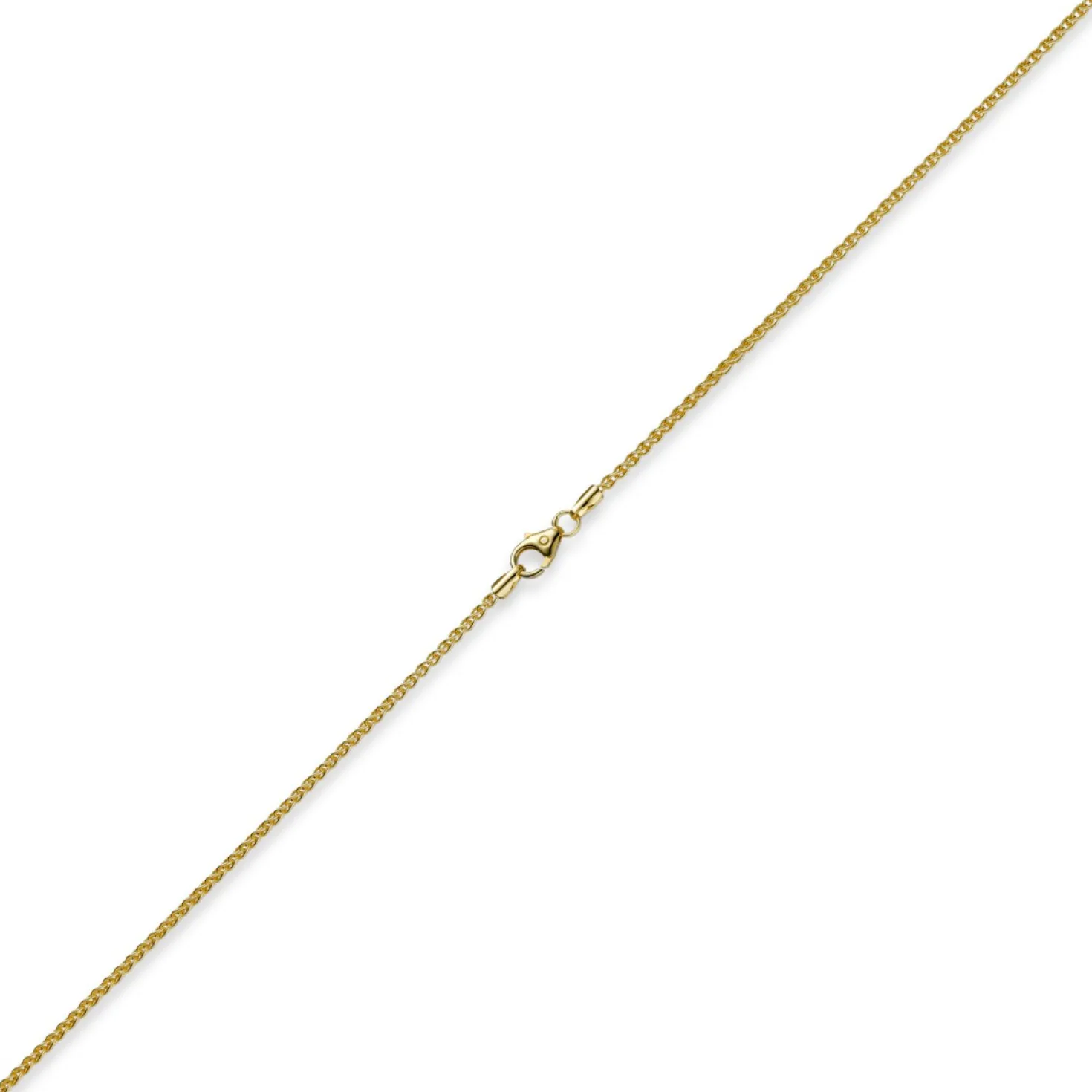 1,5mm Zopfkette Kette Collier aus 585 Gold Gelbgold, Goldkette, 38cm