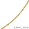 1,5mm Zopfkette Kette Collier aus 750 Gold Gelbgold Goldkette 55cm Unisex