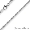 2mm Zopfkette Kette Collier aus 585 Gold Weißgold, Goldkette, 42cm