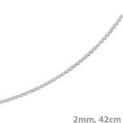 2mm Zopfkette Kette Collier aus 585 Gold Weißgold, Goldkette, 42cm