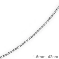 1,5mm Zopfkette Kette Collier aus 585 Gold Weißgold, Goldkette, 42cm