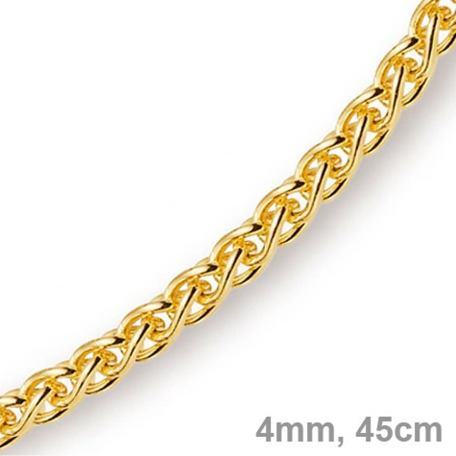 4mm Zopfkette Kette Collier aus 750 Gold Gelbgold Goldkette 45cm Unisex