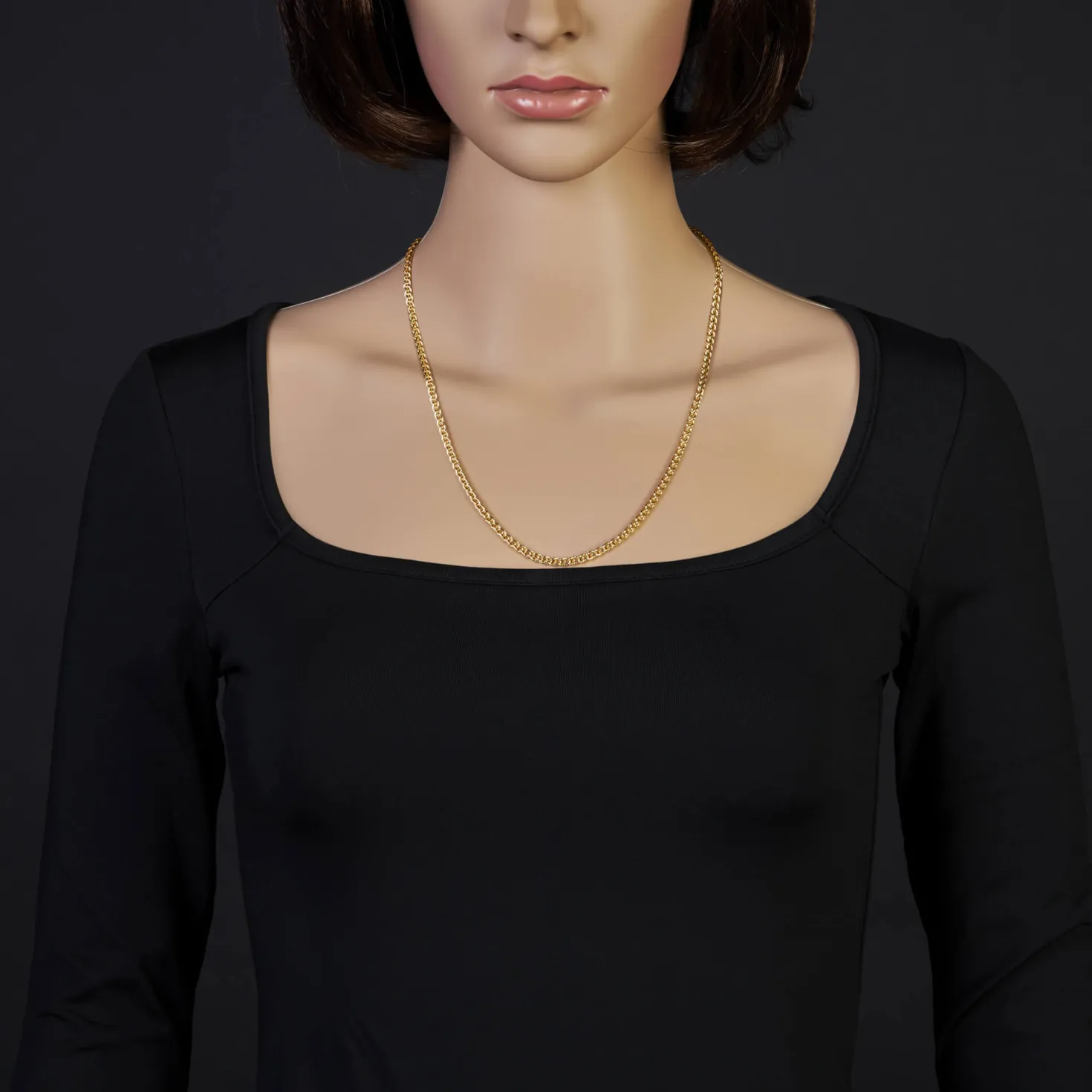 3mm Zopfkette Kette Collier aus 750 Gold Gelbgold Goldkette 55cm Unisex