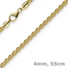 4mm Zopfkette Kette Collier aus 585 Gold Gelbgold, Goldkette, 55cm