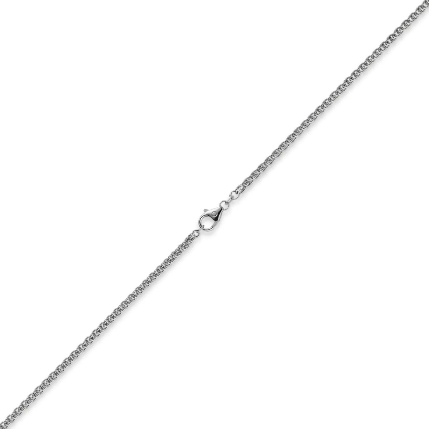 3mm Zopfkette Kette Collier aus 585 Gold Weißgold, Goldkette, 60cm