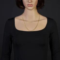 3mm Zopfkette Kette Collier aus 585 Gold Gelbgold, Goldkette, 55cm
