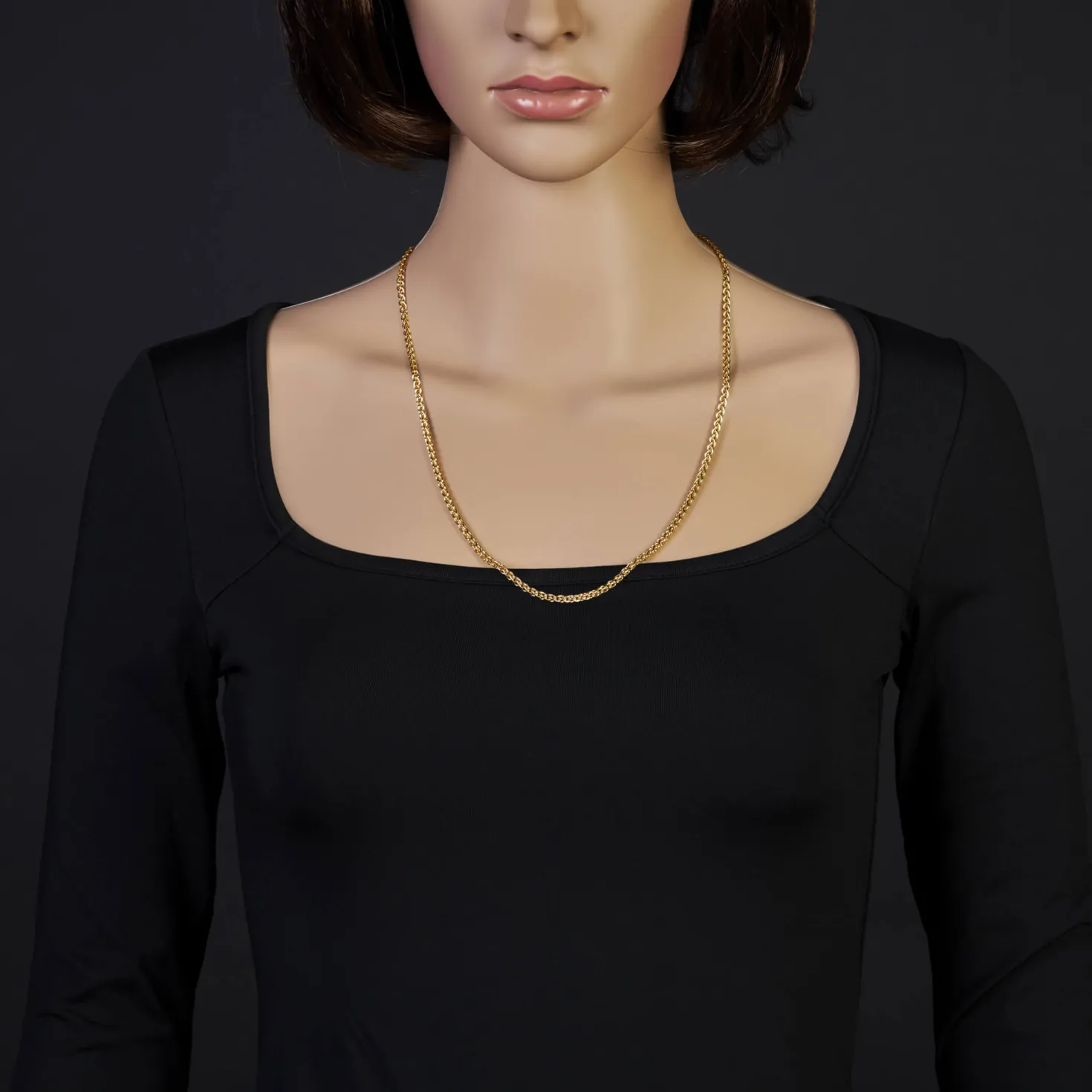 3mm Zopfkette Kette Collier aus 750 Gold Gelbgold Goldkette 60cm Unisex