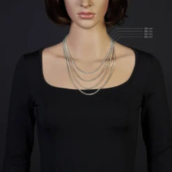 3mm Zopfkette Kette Collier aus 750 Gold Weißgold Goldkette 45cm Unisex
