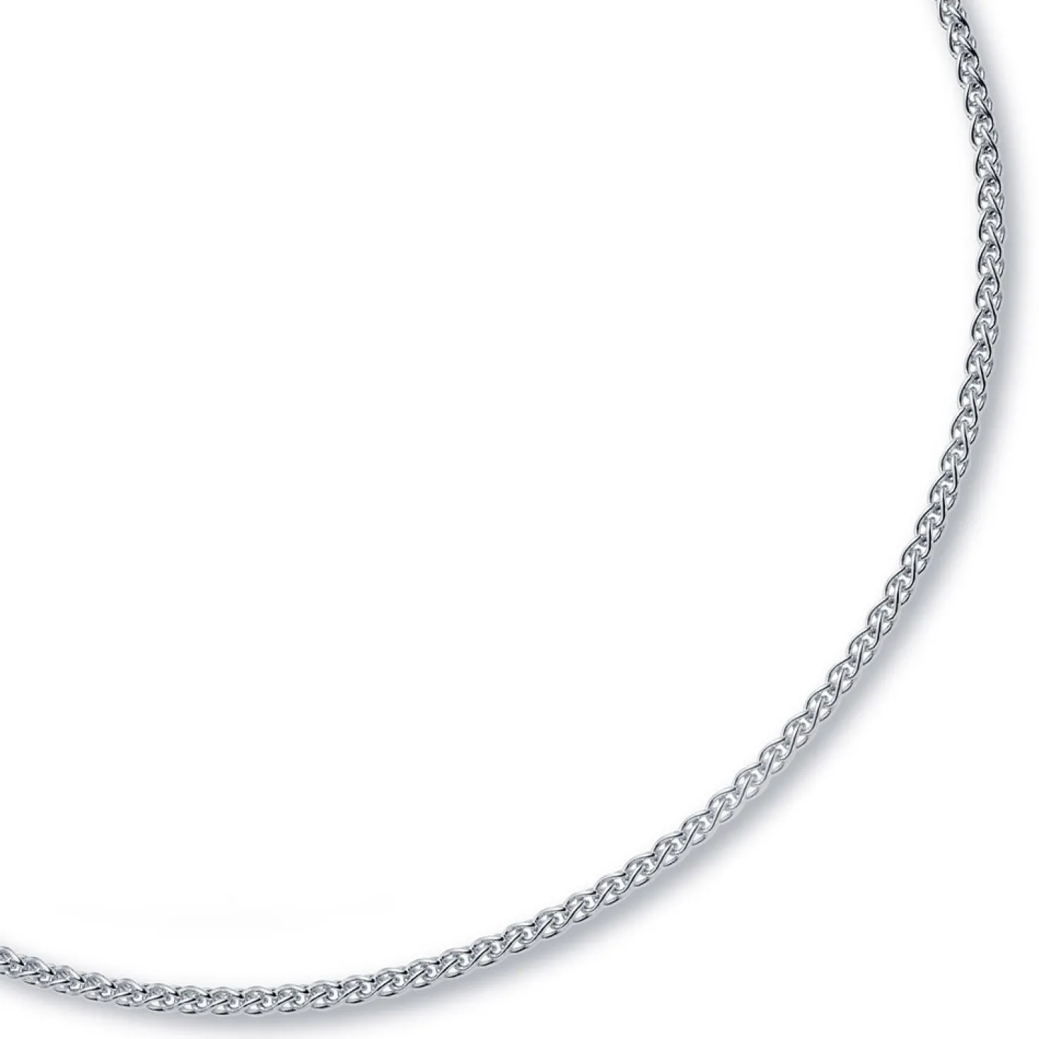 3mm Zopfkette Kette Collier aus 750 Gold Weißgold Goldkette 45cm Unisex