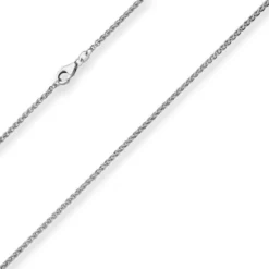 2,1mm Zopfkette Silberkette Collier Halskette aus 925 Silber rhodiniert 42cm
