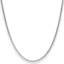 2,1mm Zopfkette Silberkette Collier Halskette aus 925 Silber rhodiniert 45cm