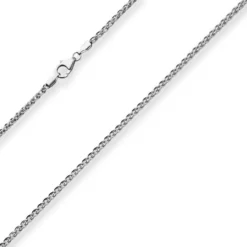 2,5mm Zopfkette Silberkette Collier Halskette aus 925 Silber rhodiniert 60cm