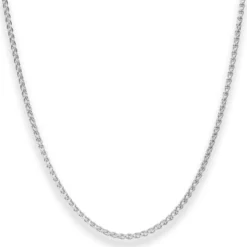 2,1mm Zopfkette Silberkette Collier Halskette aus 925 Silber 50cm