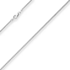 1,7mm Zopfkette Silberkette Collier Halskette aus 925 Silber 45cm