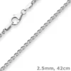 2,5mm Zopfkette Silberkette Collier Halskette aus 925 Silber 42cm
