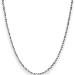2,1mm Zopfkette Silberkette Collier Halskette aus 925 Silber rhodiniert 50cm