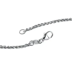 2,2mm Zopfkette Zopf Kette Collier, 925 Silber, Silberkette, 50cm