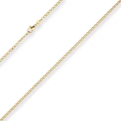 2,1mm Zwillingspanzerkette Collier Halskette aus 585 Gold Gelbgold 50cm