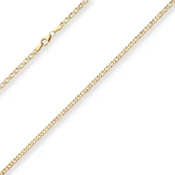 2,9mm Zwillingspanzerkette Collier Halskette aus 375 Gold Gelbgold 50cm