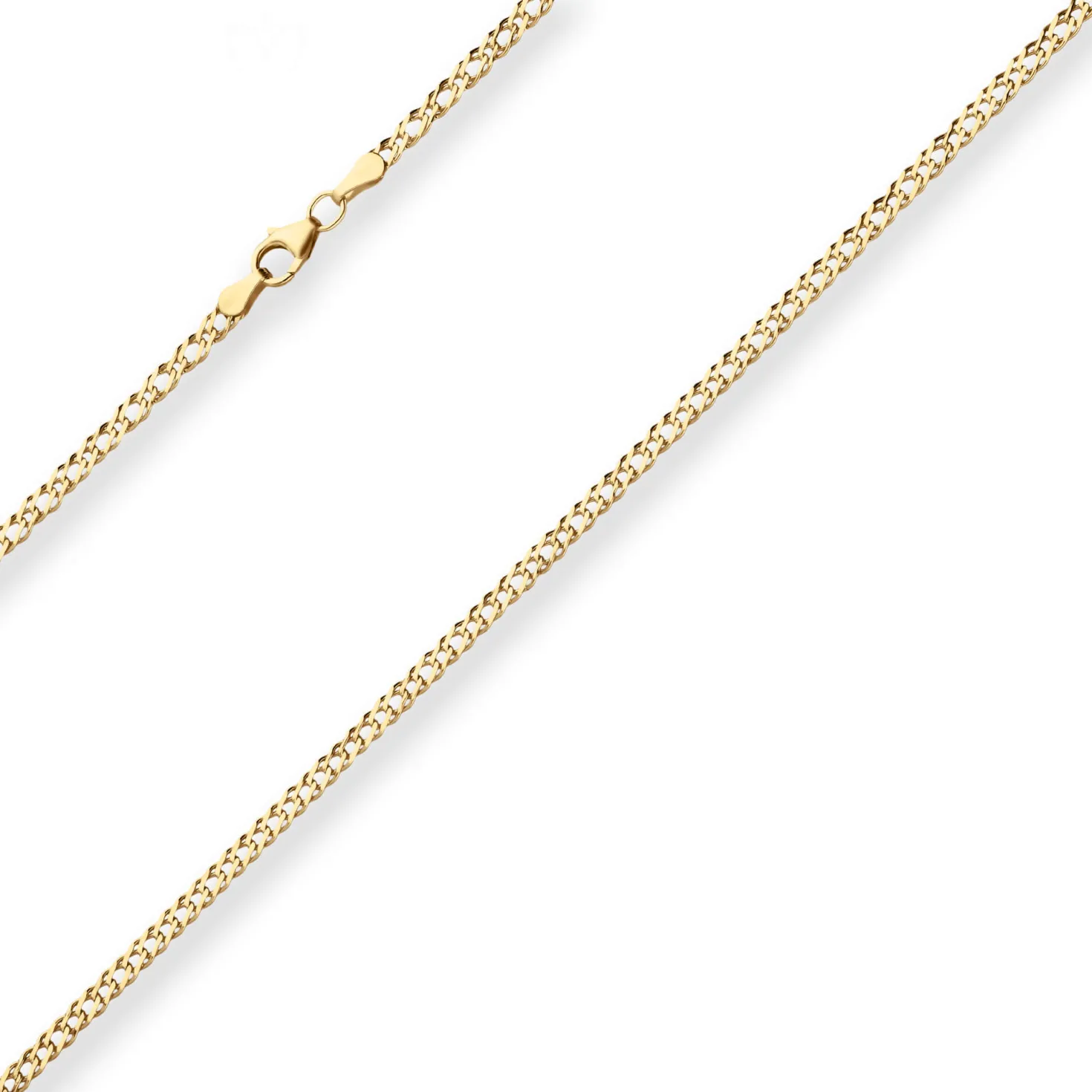 2,9mm Zwillingspanzerkette Collier Halskette aus 375 Gold Gelbgold 60cm