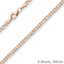 2,9mm Zwillingspanzerkette Collier Halskette aus 585 Gold Rotgold 50cm