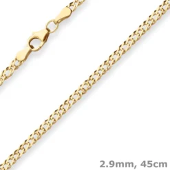 2,9mm Zwillingspanzerkette Collier Halskette aus 585 Gold Gelbgold 45cm
