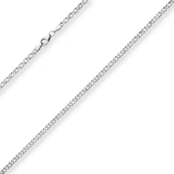 2,9mm Zwillingspanzerkette Collier Halskette aus 925 Silber rhodiniert 50cm