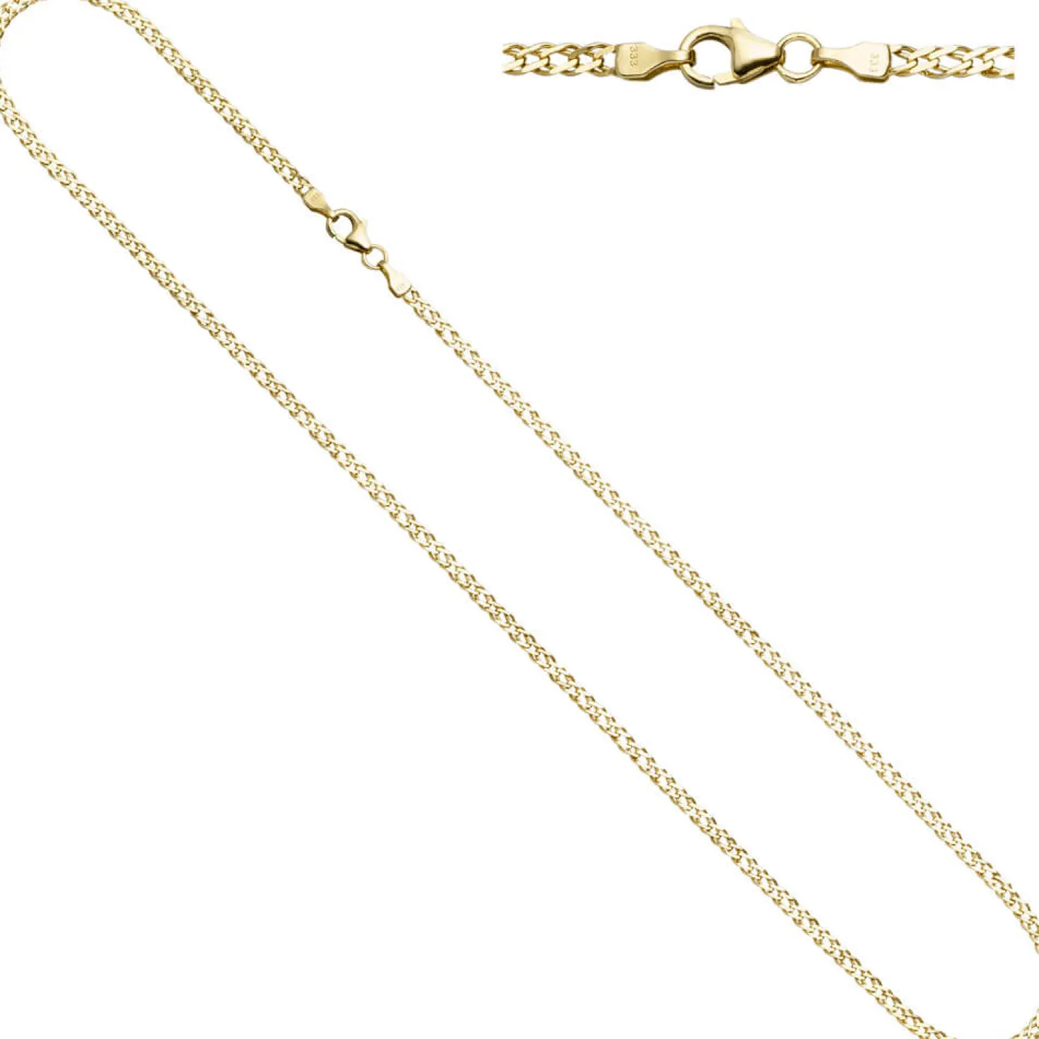 2,7mm Zwillingspanzerkette Kette Halskette aus 333 Gold Gelbgold 45cm