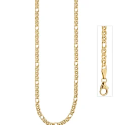 3mm Zwillings-Panzerkette Kette Collier Halskette aus 585 Gold Gelbgold 45cm
