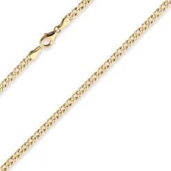 3,9mm Zwillingspanzerkette Kette Collier Halskette aus 585 Gold Gelbgold 55cm
