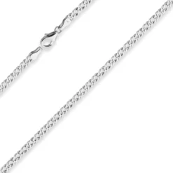 3,9mm Zwillingspanzerkette Silberkette Collier Halskette aus 925 Silber 45cm