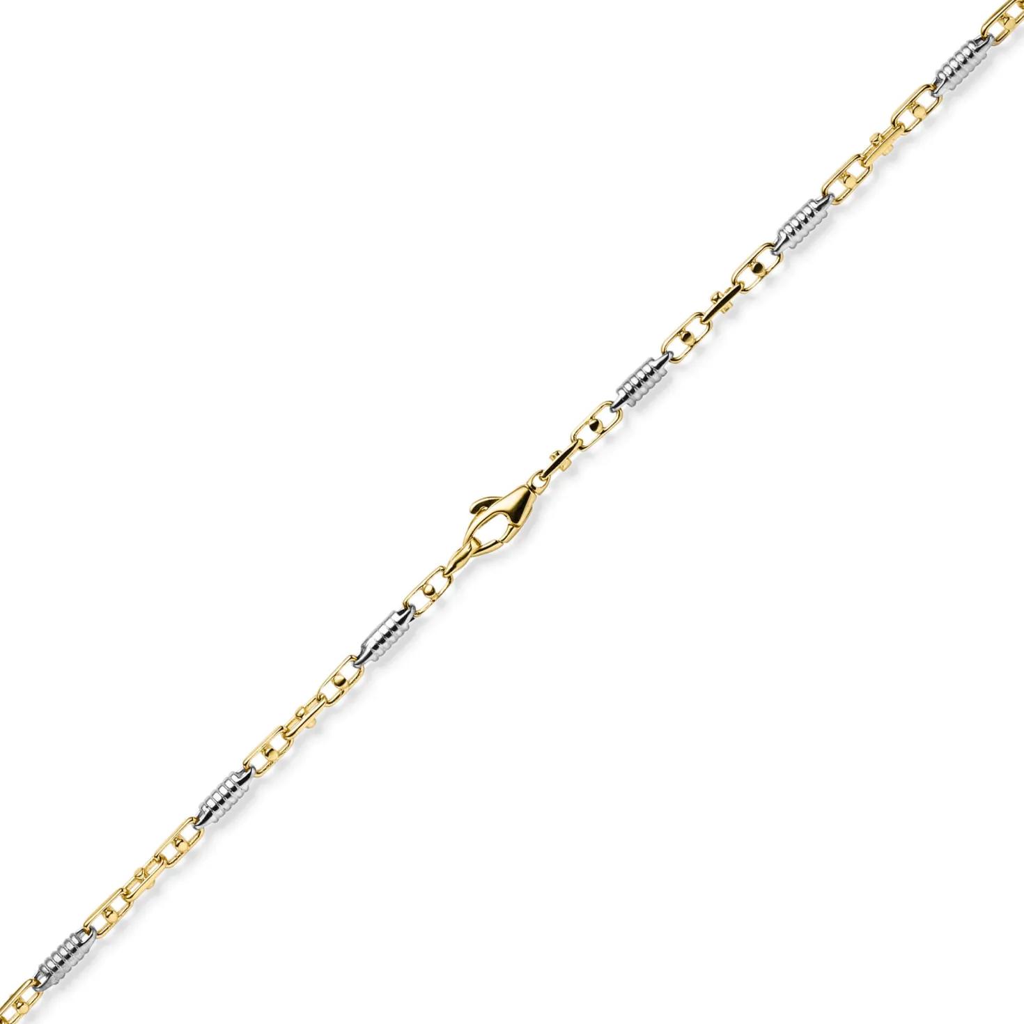Monte Carlo Armband aus 585 Gold Gelbgold Weißgold massiv bicolor 21cm Herren
