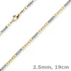 Monte Carlo Armband aus 585 Gold Gelbgold Weißgold massiv bicolor 19cm Herren