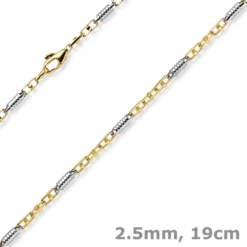 Monte Carlo Armband aus 585 Gold Gelbgold Weißgold massiv bicolor 19cm Herren