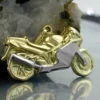 Motorrad Bike - Schmuck Anhänger 28x15mm Rennmaschine 375 Gold bicolor