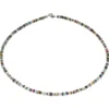 Multicolor Edelstein-Kette Collier aus Achat & 925 Silber, mehrfarbig bunt, 48cm