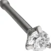 Nasenpiercing mit weißen Zirkonia, schwarze Edelstahl, Nasenstecker Nasenschmuck