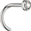 Nasenpiercing Nasenstecker Piercing aus Edelstahl mit 3mm Swarovski Element weiß