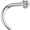 Nasenpiercing Nasenstecker Piercing Edelstahl mit 2,3mm Swarovski Element weiß