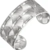 Offene Armspange Ginkgo Ginkoblatt Silhouetten Armband Armreif aus Edelstahl