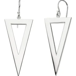 Ohrhaken moderne Ohrhänger 20,2x56,3mm Ohrringe Dreiecke aus 925 Silber
