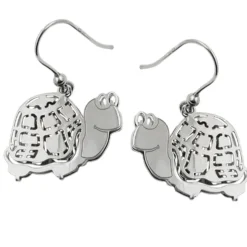 Ohrhaken Ohrringe Ohrhänger 38x25mm Schildkröte aus echtem 925 Silber Kinder