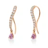 Ohrhänger aus 750 Rotgold 2 Saphire 0,43ct pink 22 Brillanten 0,42ct TW-VSI/SI