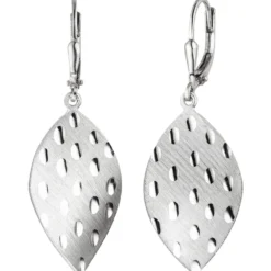 Ohrhänger aus 925 Silber matt-glänzend Boutons Ohrringe Ohrschmuck 42,8x15,5mm