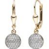 Ohrhänger 8x24,2mm aus 333 Gold Gelbgold mit 74 Zirkonia Ohrringe Damen
