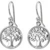 Ohrhänger 11,6x22,4mm Baum aus 925 Silber Ohrringe Ohrhaken teilmattiert