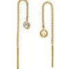 Ohrhänger 4,2x55,5mm Durchzieher Ohrringe mit Zirkonia weiß 333 Gold Gelbgold